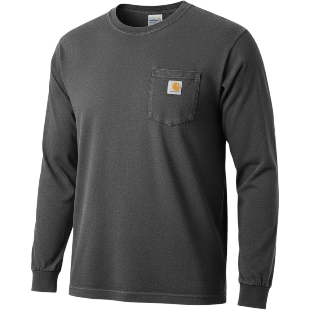 Carhartt Long Sleeve Pocket T-Shirt Men Size 2XL Charcoal K126 Loose Fit Heavy